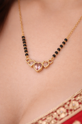 Triple Heart Crystal Mangalsutra