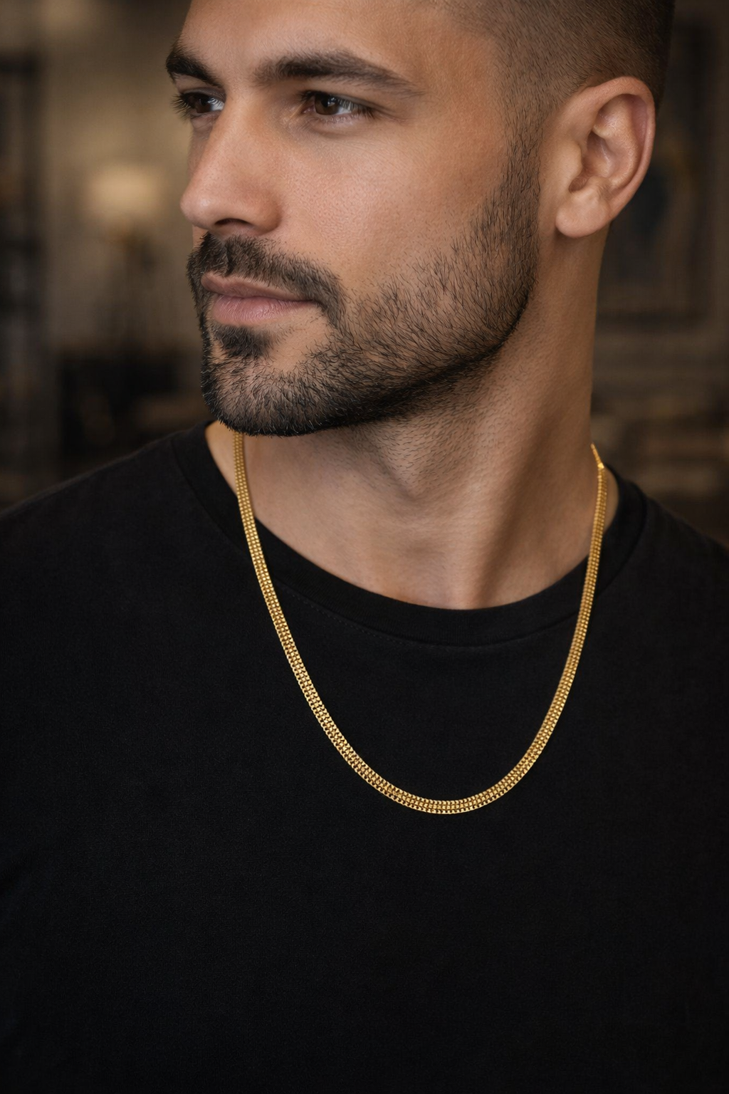Classic Gold Finish Flat Chain