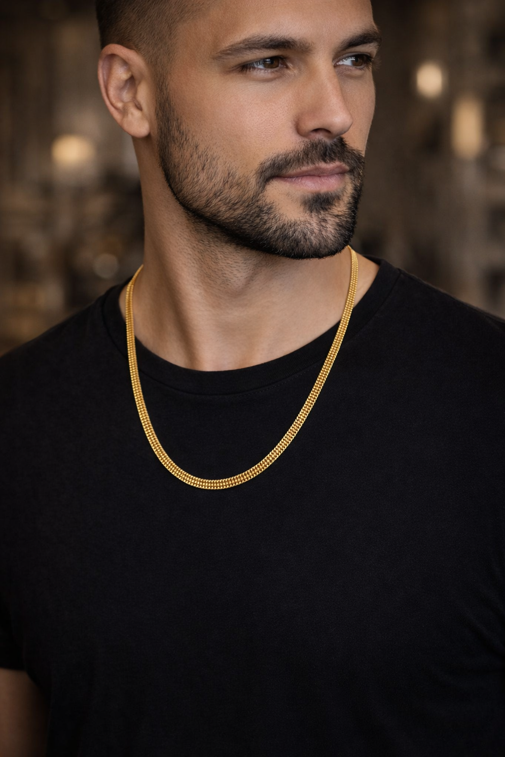 Classic Gold Finish Flat Chain