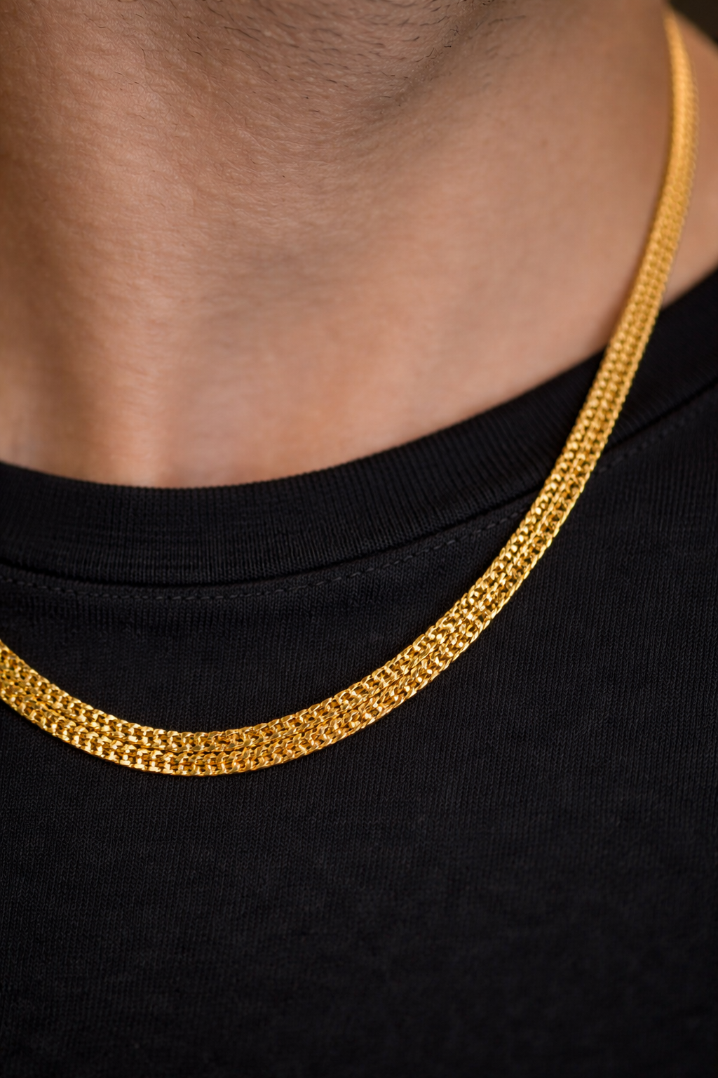 Classic Gold Finish Flat Chain