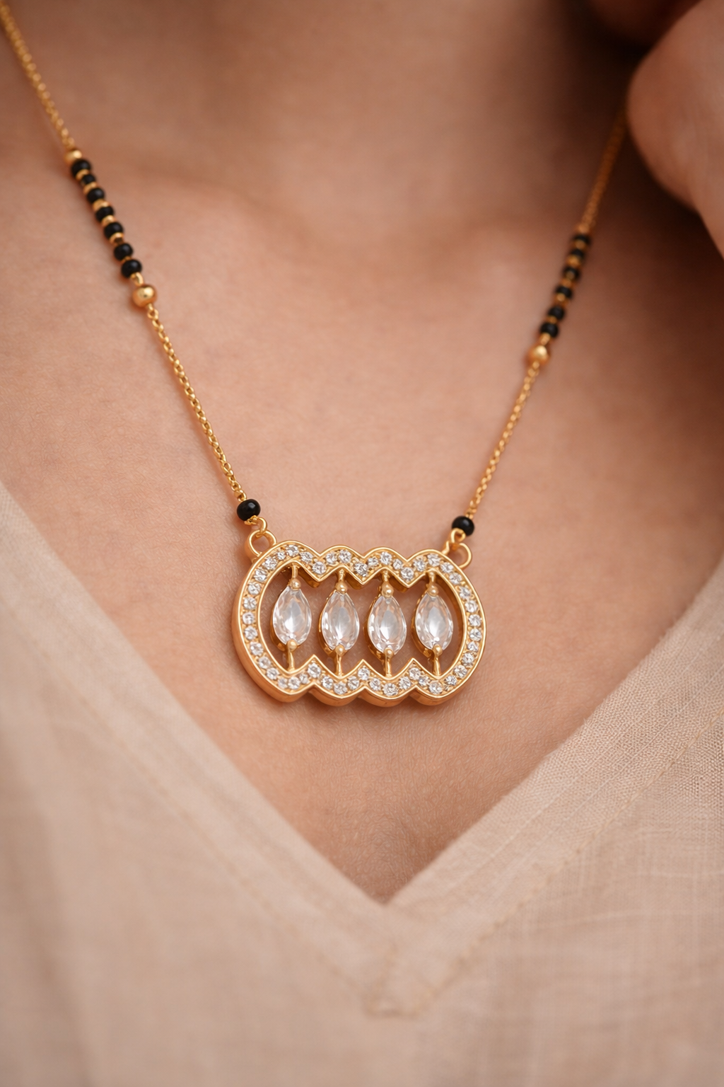 Pushpika Oval Bloom Mangalsutra