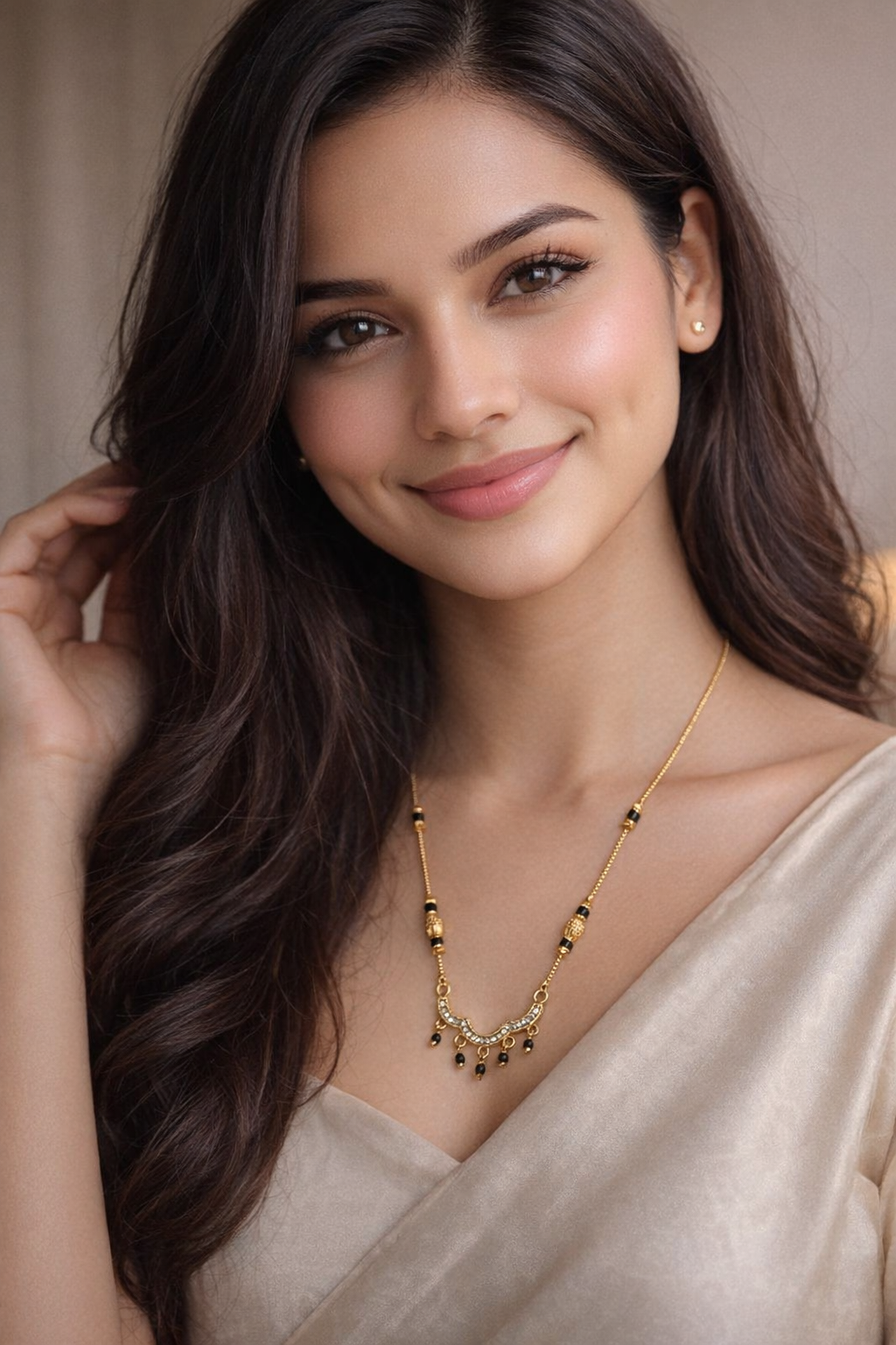 Grace Curve Diamond-Look Mangalsutra