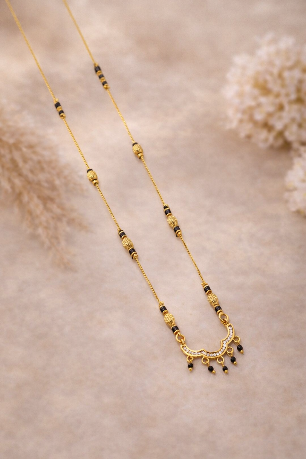Grace Curve Diamond-Look Mangalsutra
