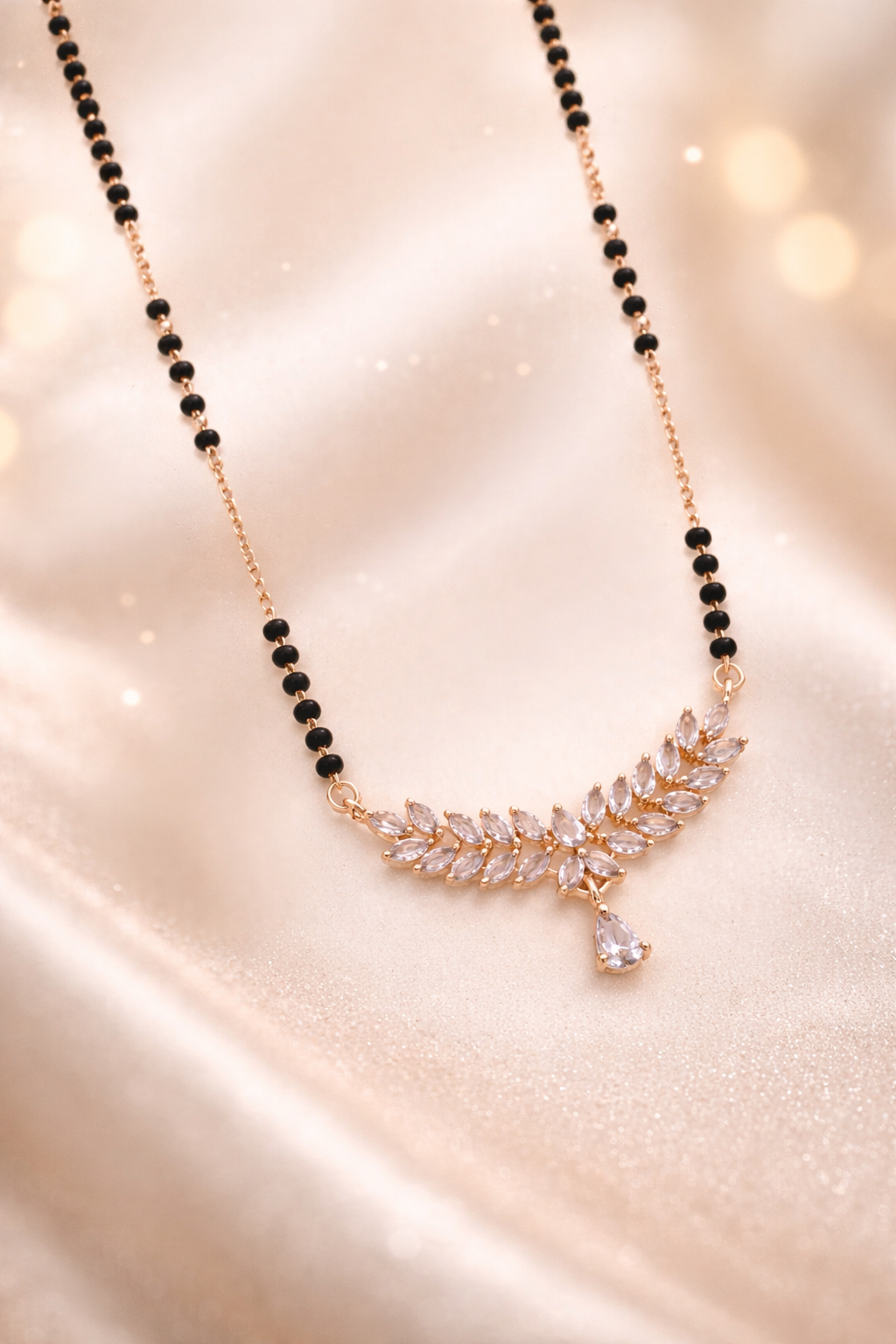 Leaf Motif Diamond Mangalsutra