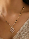 Graceful Crossline Diamond Mangalsutra