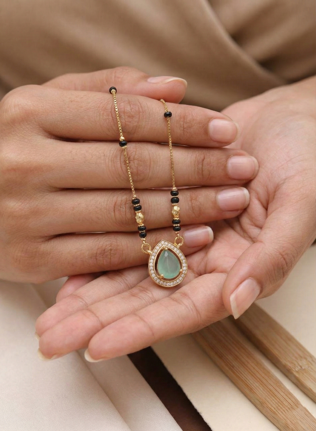Emerald Drop Mangalsutra