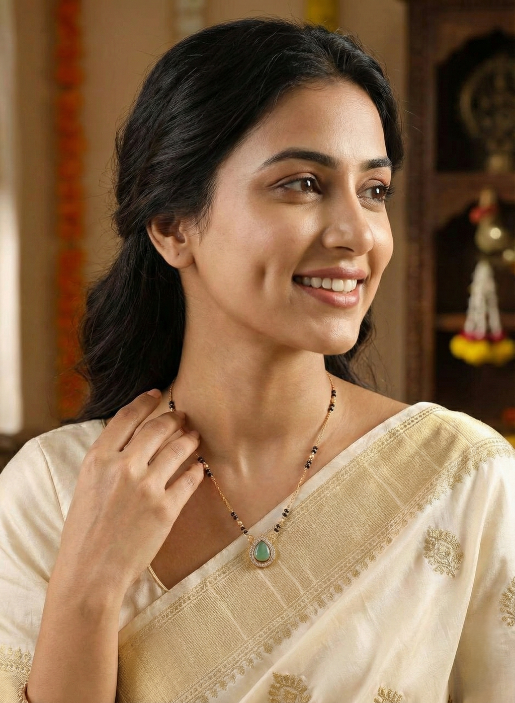 Emerald Drop Mangalsutra