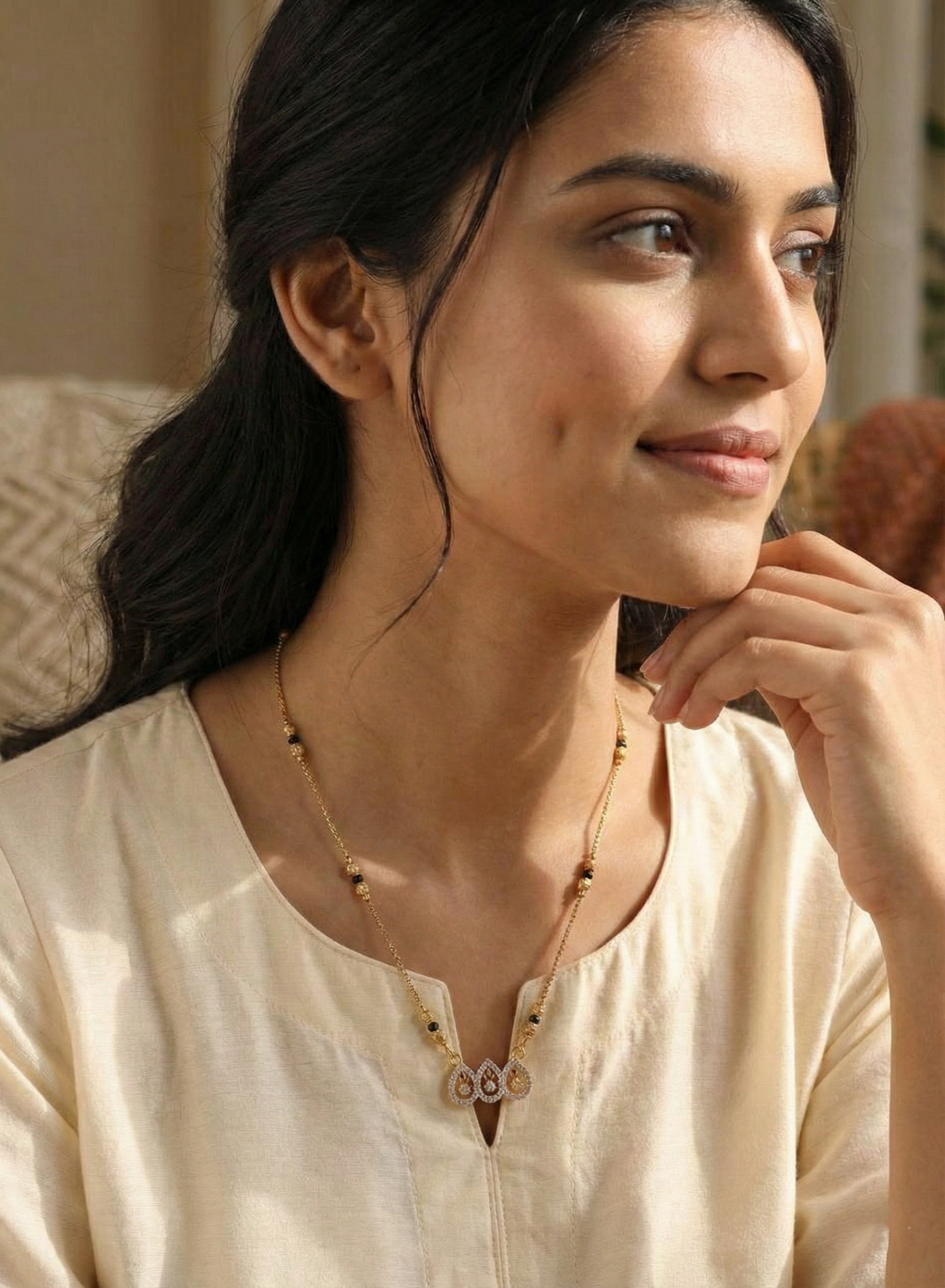 Trinity Drop Diamond Mangalsutra