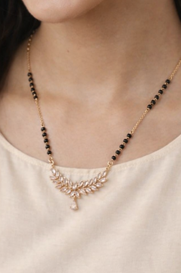 Leaf Motif Diamond Mangalsutra
